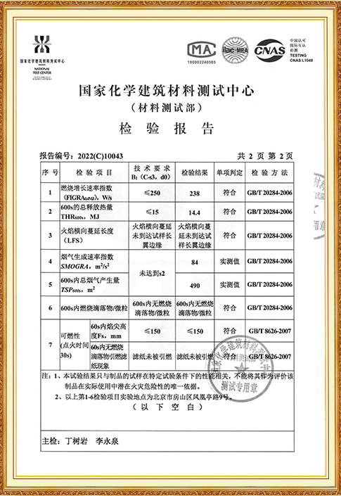 B1 Fire Rating Certificate